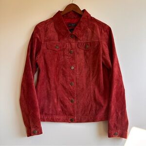 For Joseph Women’s Suede Jacket Red Size Medium Fully Lined Classic